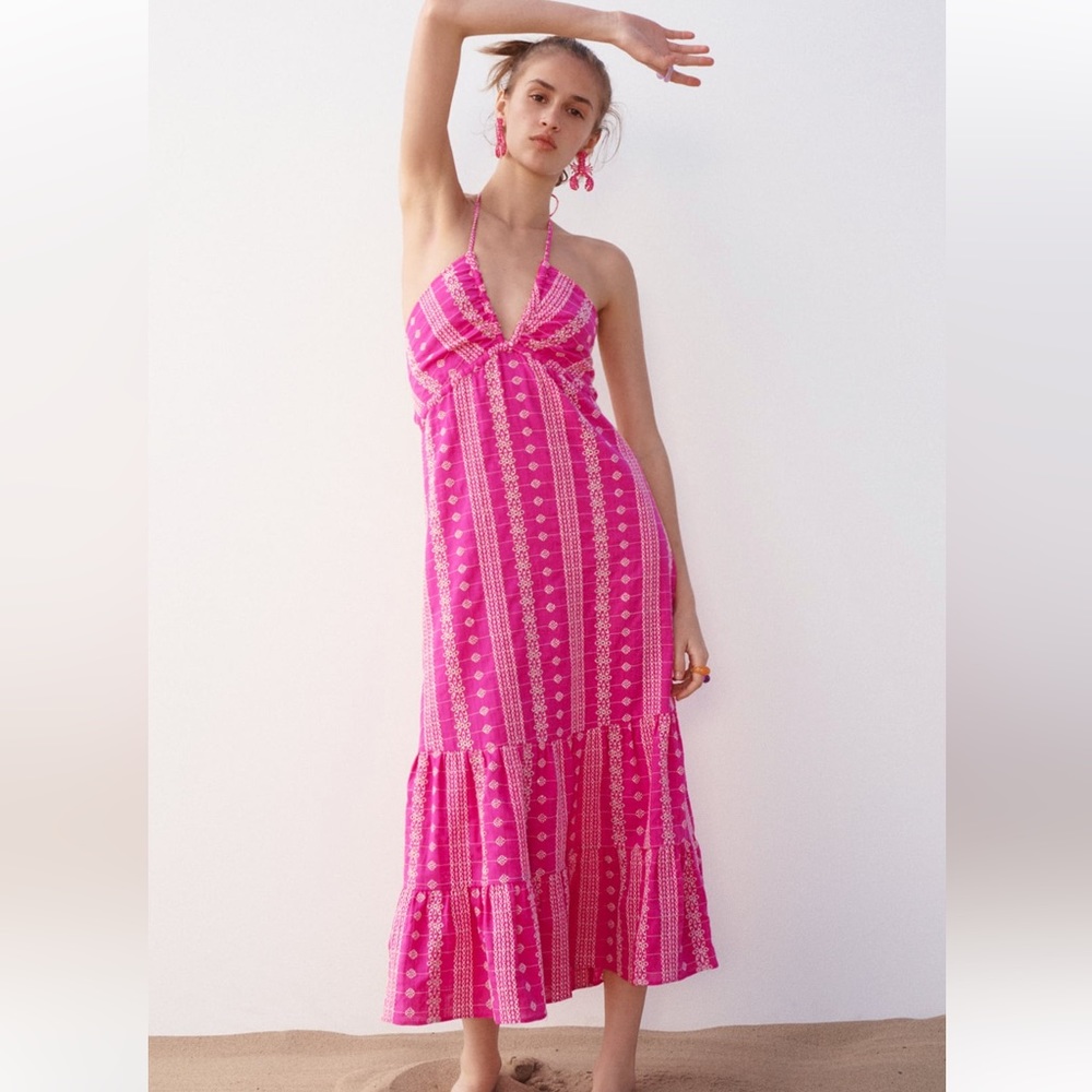 Zara Halter Midi Dress, Size XS